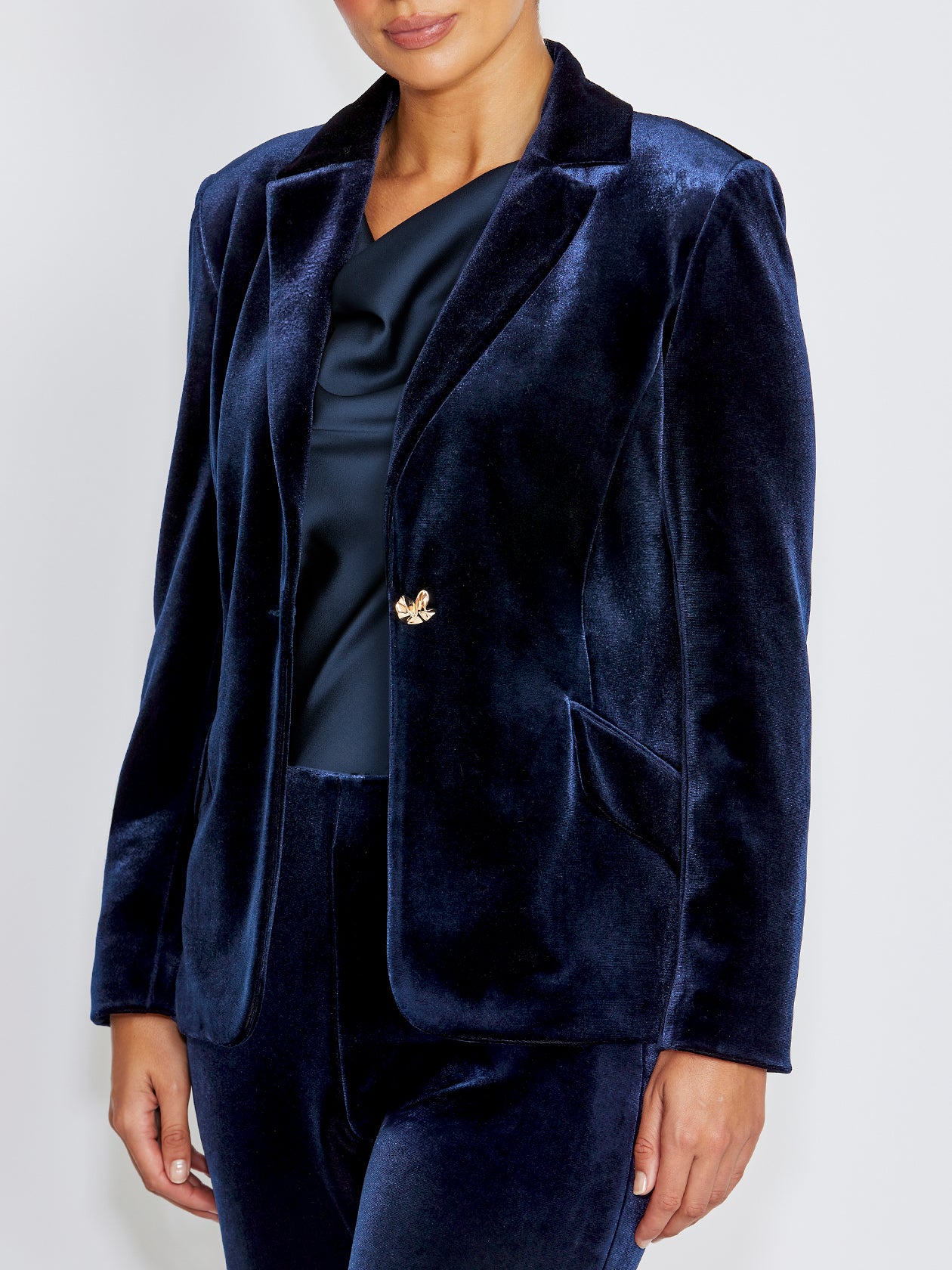 Valencia Navy Velour Jacket