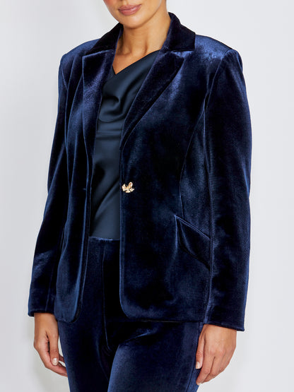 Valencia Navy Velour Jacket