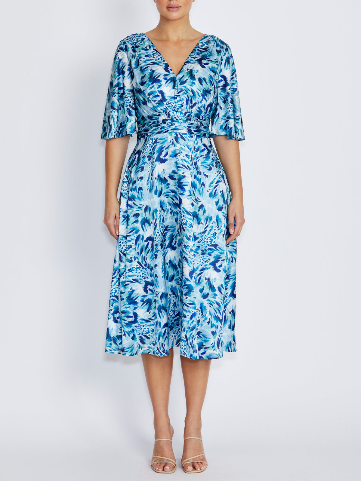 Elena Brushed Feather Midi Dress