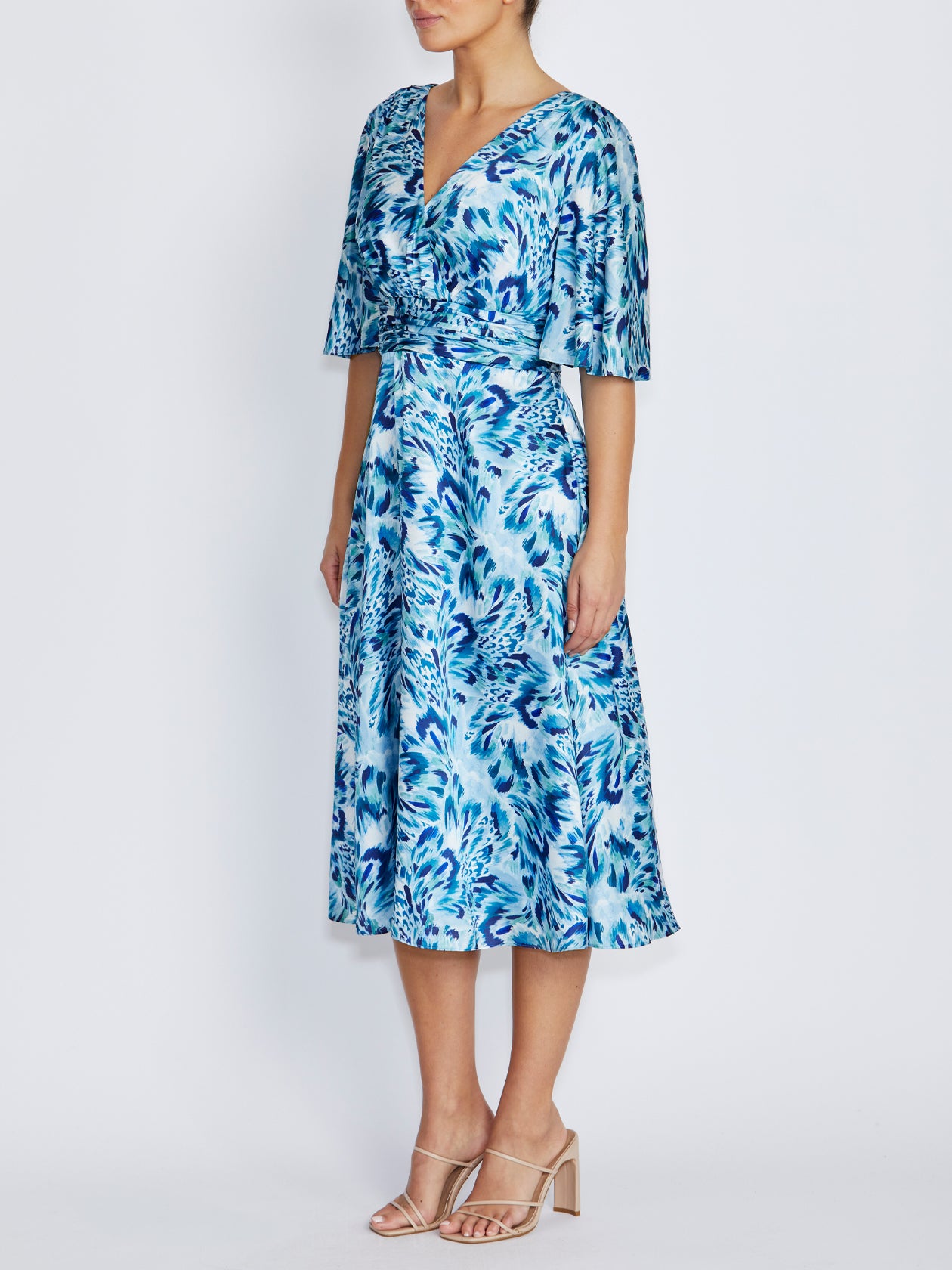 Elena Brushed Feather Midi Dress