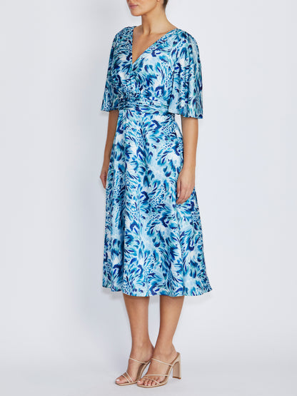 Elena Brushed Feather Midi Dress