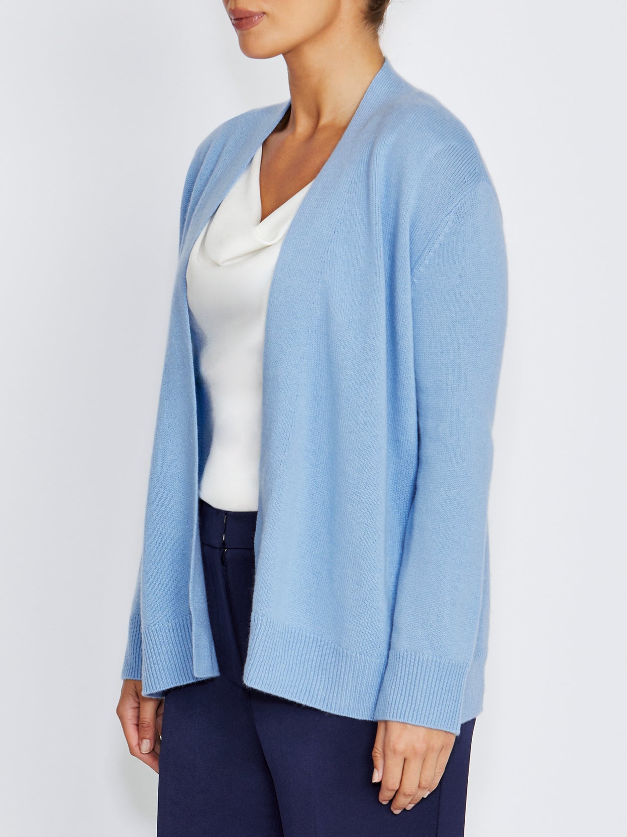 Sophia Blue Wool Cashmere Cardigan