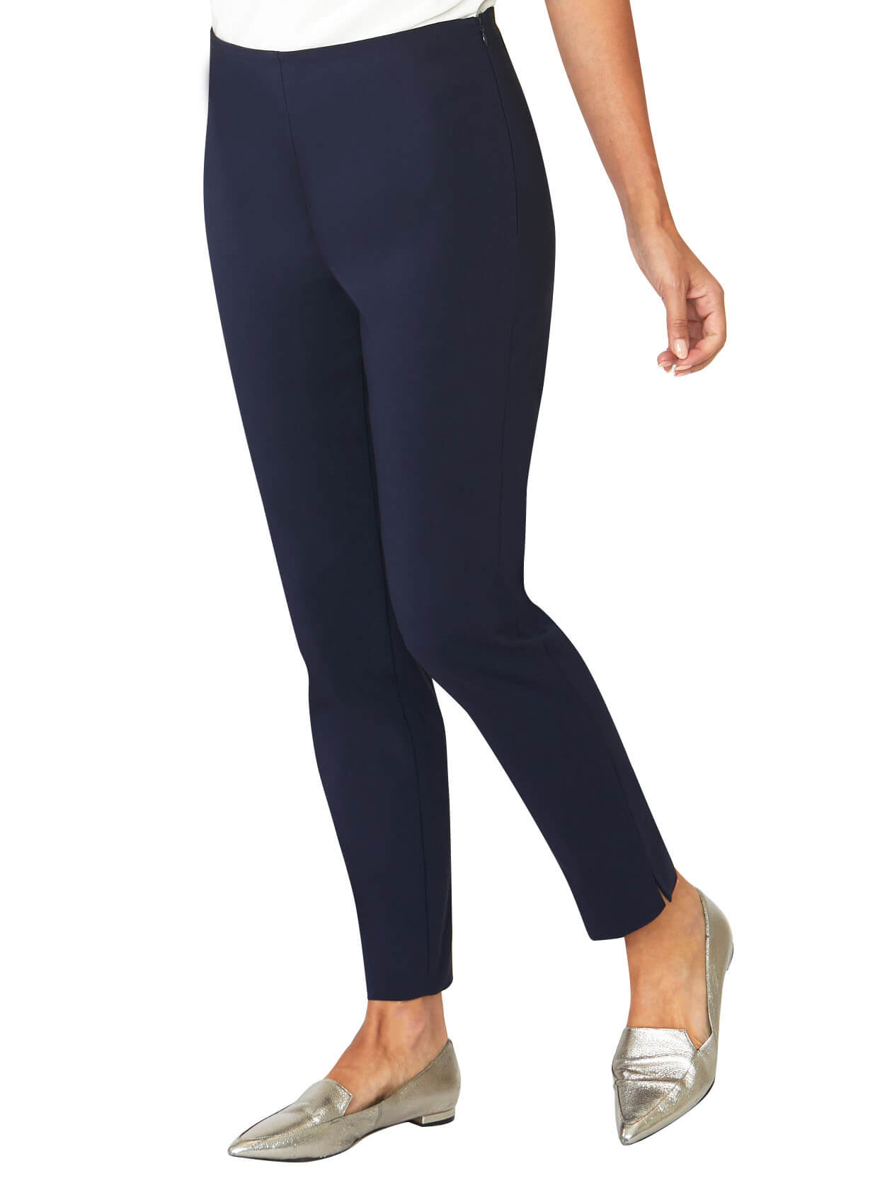 Zenya Navy Bengaline Capri Pant | Anthea Crawford