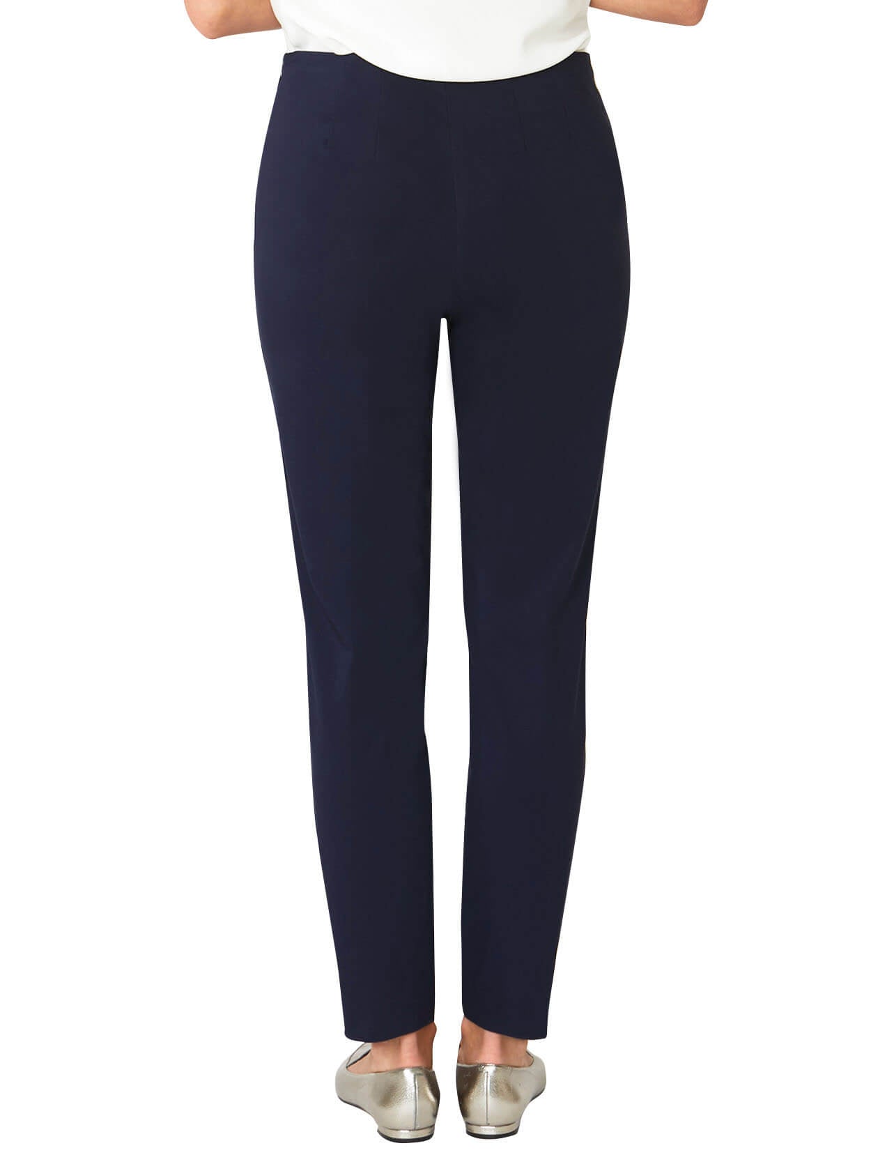 Zenya Navy Bengaline Capri Pant | Anthea Crawford