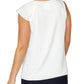 Vanessa Ivory Crepe Ruffle Front Top | Anthea Crawford