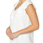 Vanessa Ivory Crepe Ruffle Front Top | Anthea Crawford