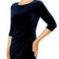Concorde Sapphire Navy Velour Shift Dress | Anthea Crawford
