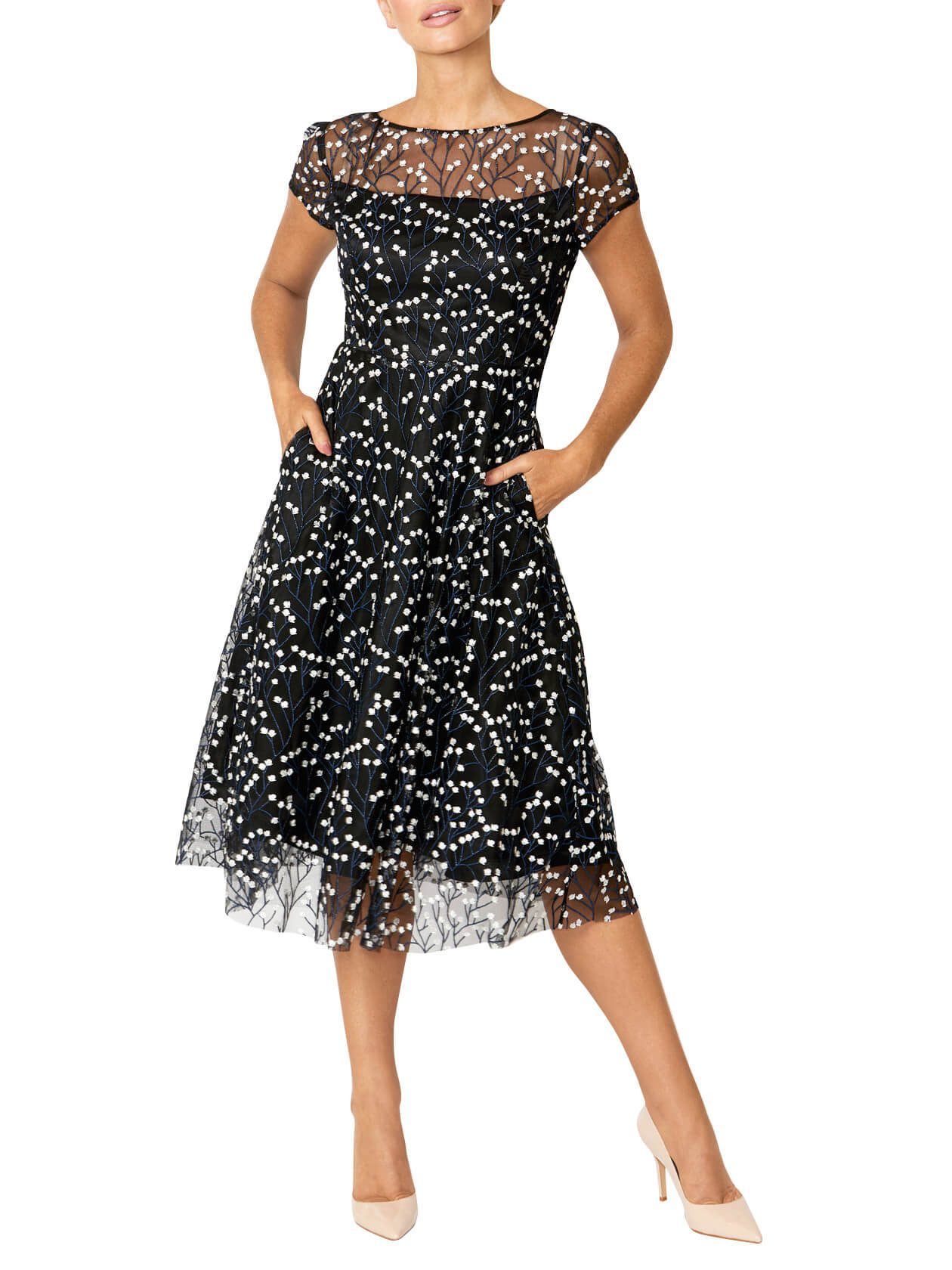 Leila Black & White A-Line Dress