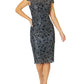 Venetia Navy Sequin Lace Dress