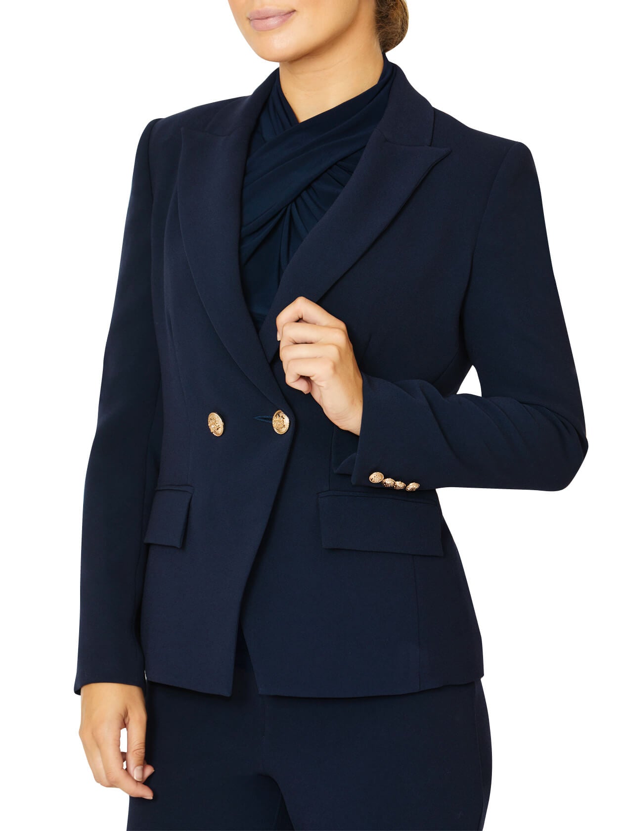 Vanessa Navy Blue Double-Breasted Jacket