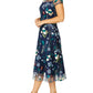 Leila Navy Floral A-Line Dress