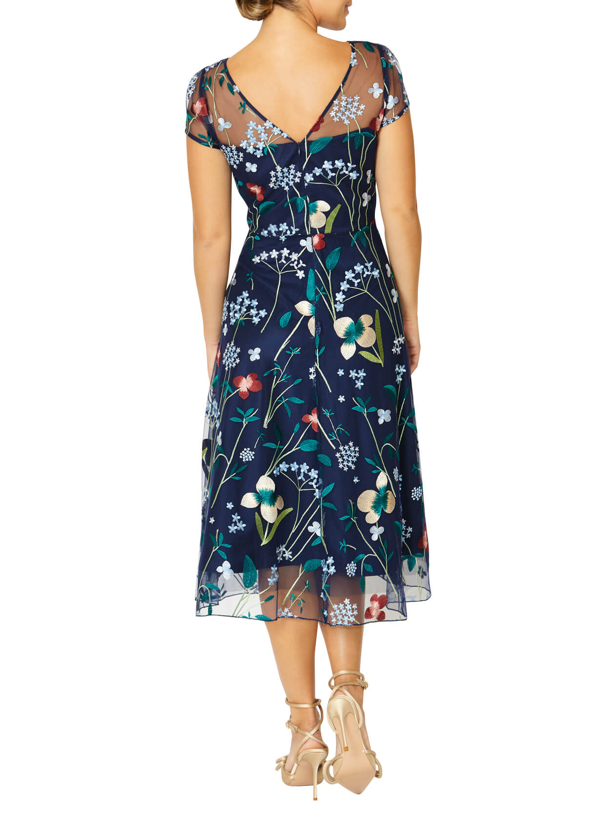 Leila Navy Floral A-Line Dress