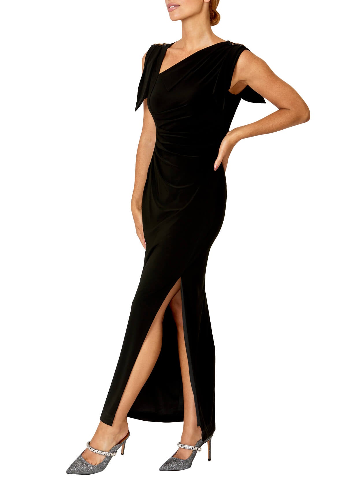 Hebe Black Jersey Gown