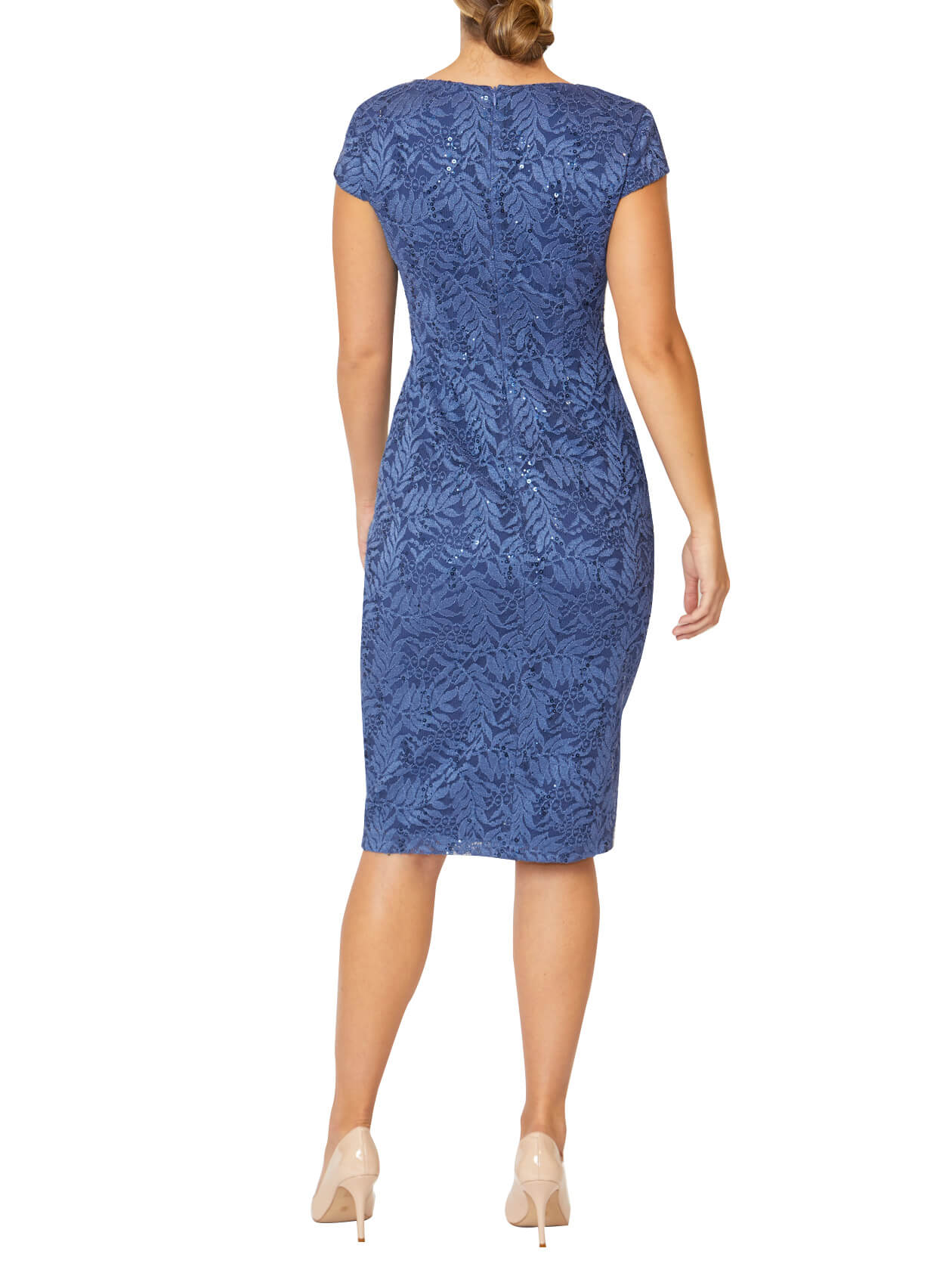 Helena Blue Sequin Lace Dress